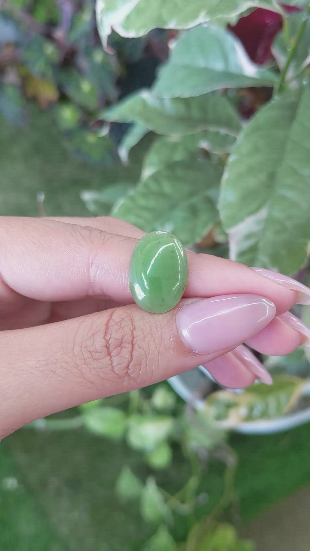 6.64 Ct. Cabochon Jade from Burma (Myanmar) Size Video