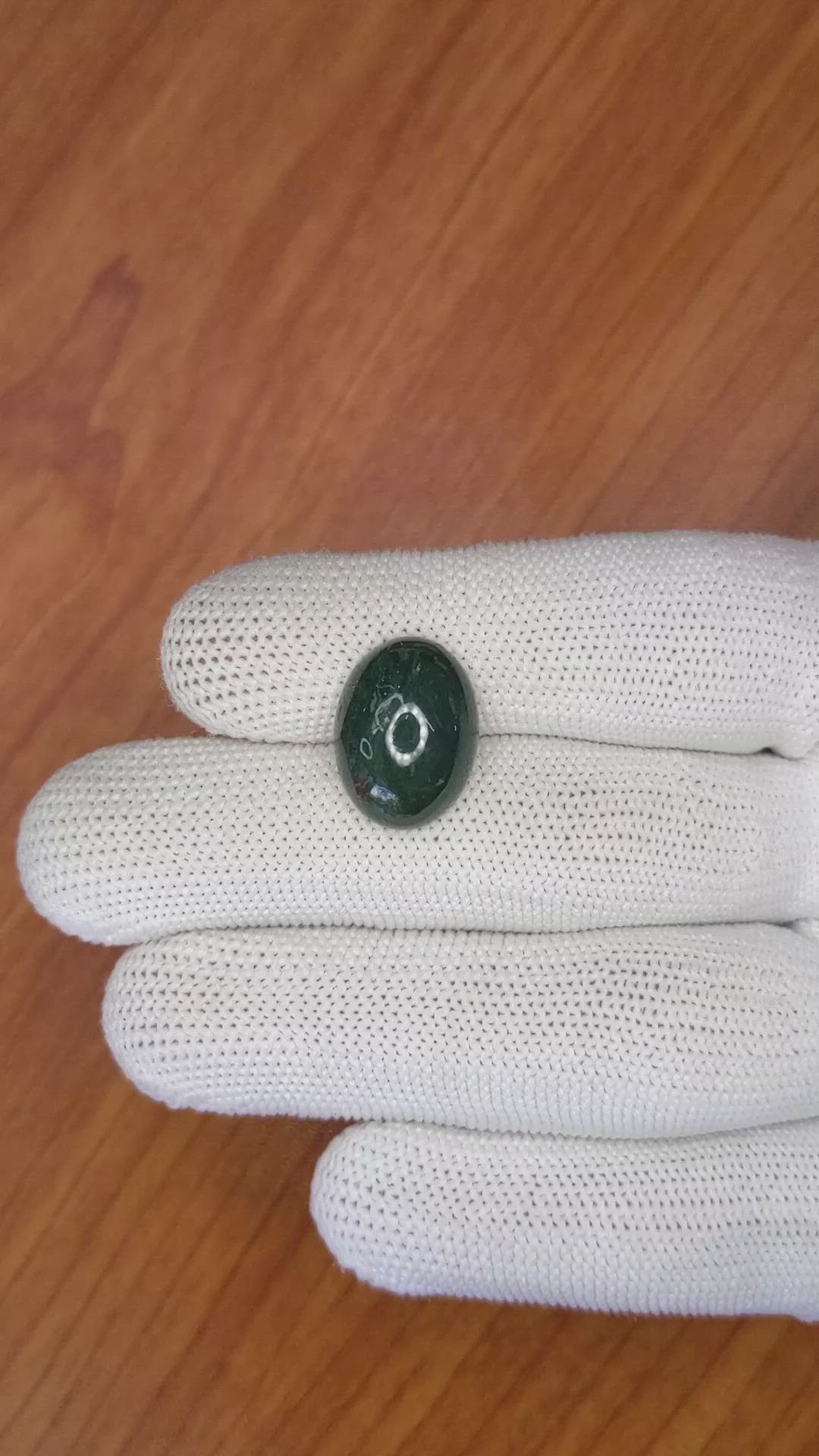 8.98 Ct. Green with Red Spots Cabochon Bloodstone (Heliotrope) from Brazil Size Video