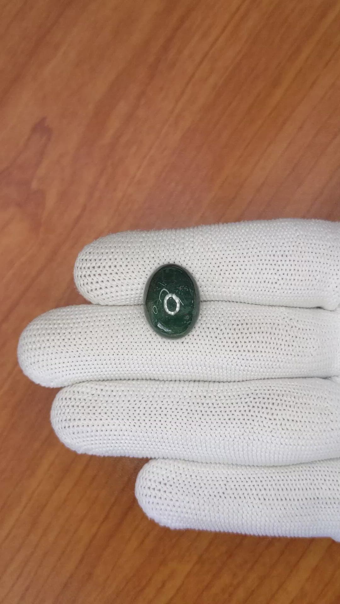 8.02 Ct. Green with Red Spots Cabochon Bloodstone (Heliotrope) from Madagascar Size Video