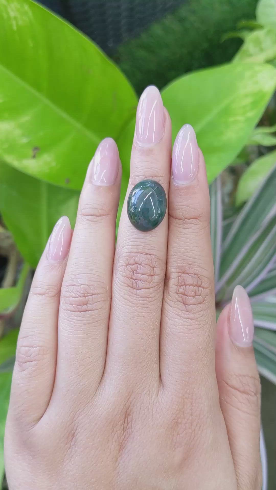 7.32 Ct. Green with Red Spots Cabochon Bloodstone (Heliotrope) from Brazil Size Video