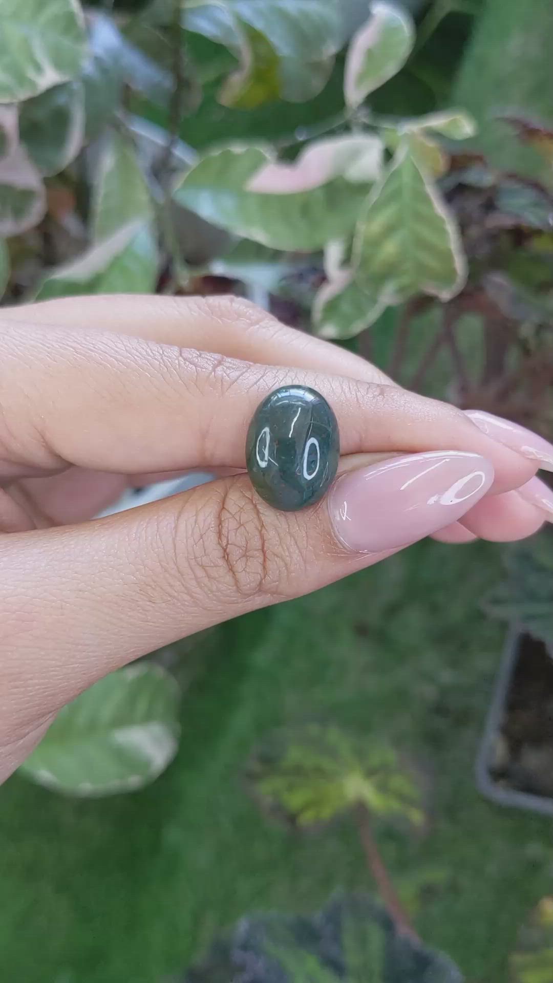 7.32 Ct. Green with Red Spots Cabochon Bloodstone (Heliotrope) from Brazil Size Video