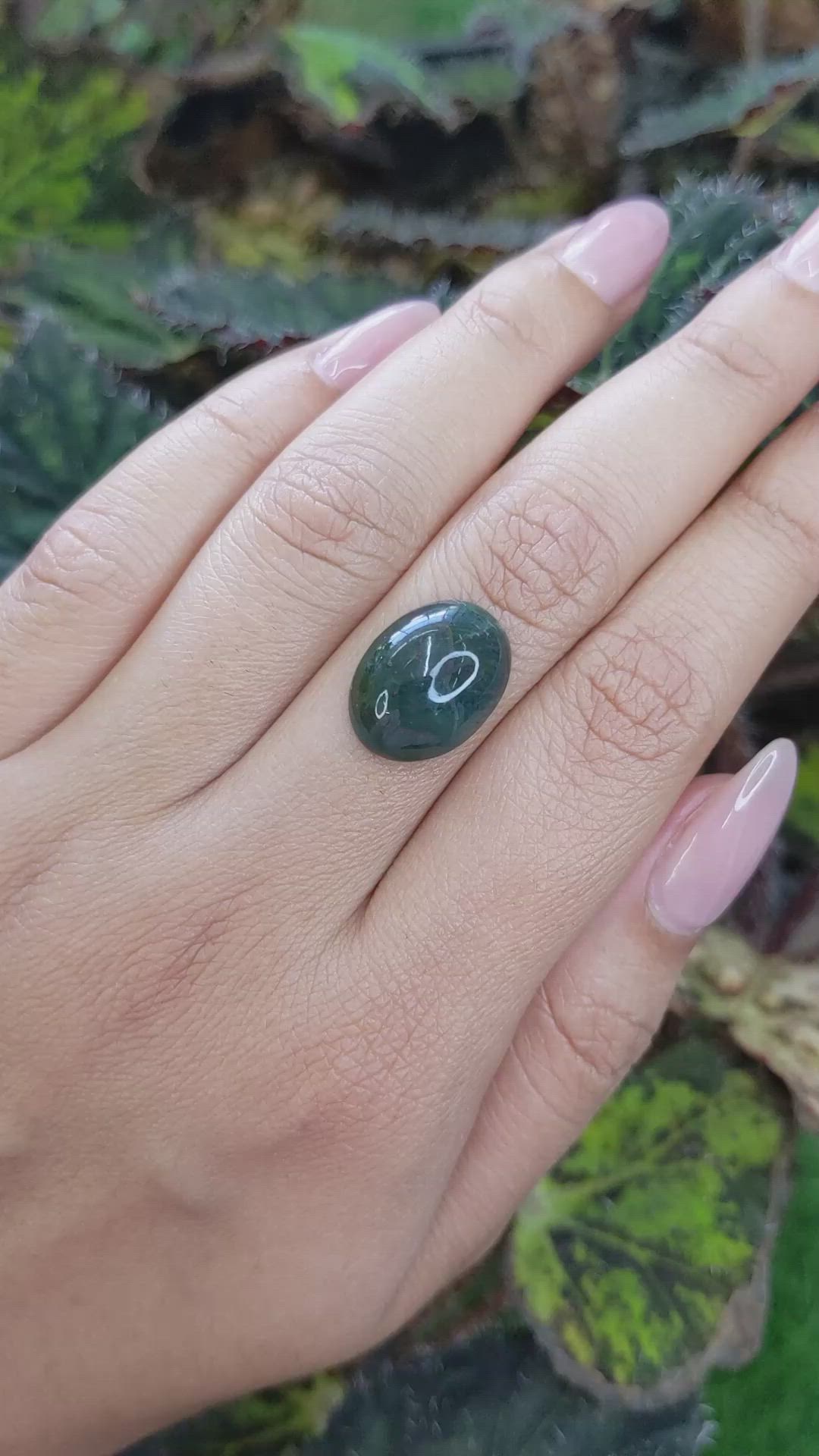 7.32 Ct. Green with Red Spots Cabochon Bloodstone (Heliotrope) from Brazil Size Video