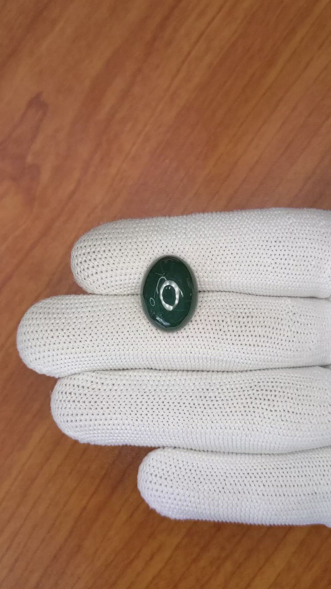 8.39 Ct. Green with Red Spots Cabochon Bloodstone (Heliotrope) from Madagascar Size Video