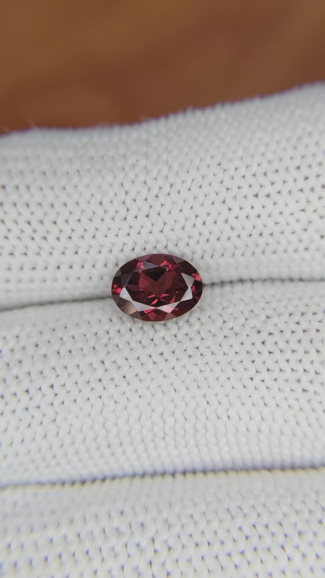 1.64 Ct. Rhodolite Garnet from Ceylon (Sri Lanka) Size Video