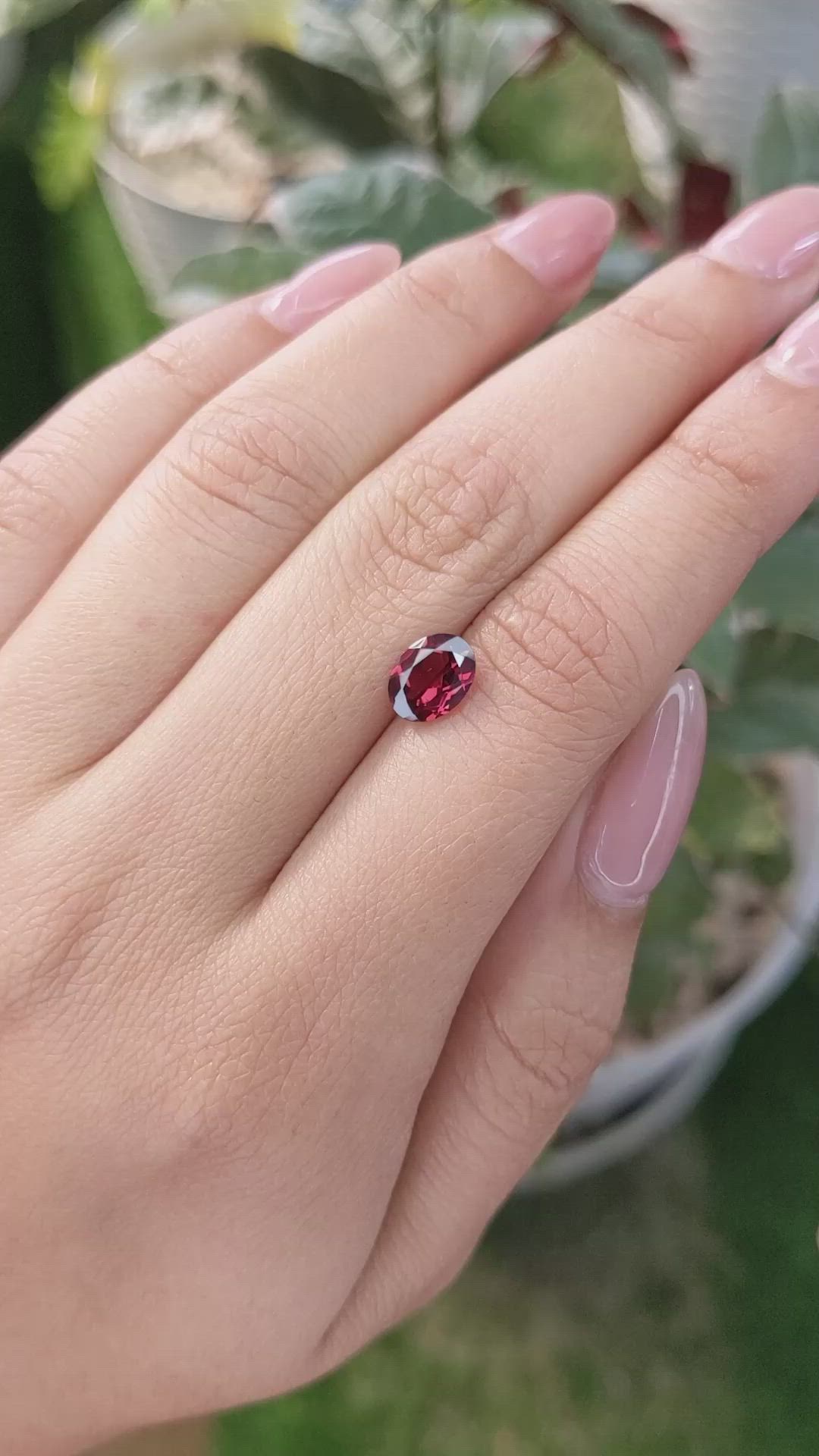 1.43 Ct. Rhodolite Garnet from Ceylon (Sri Lanka) Size Video