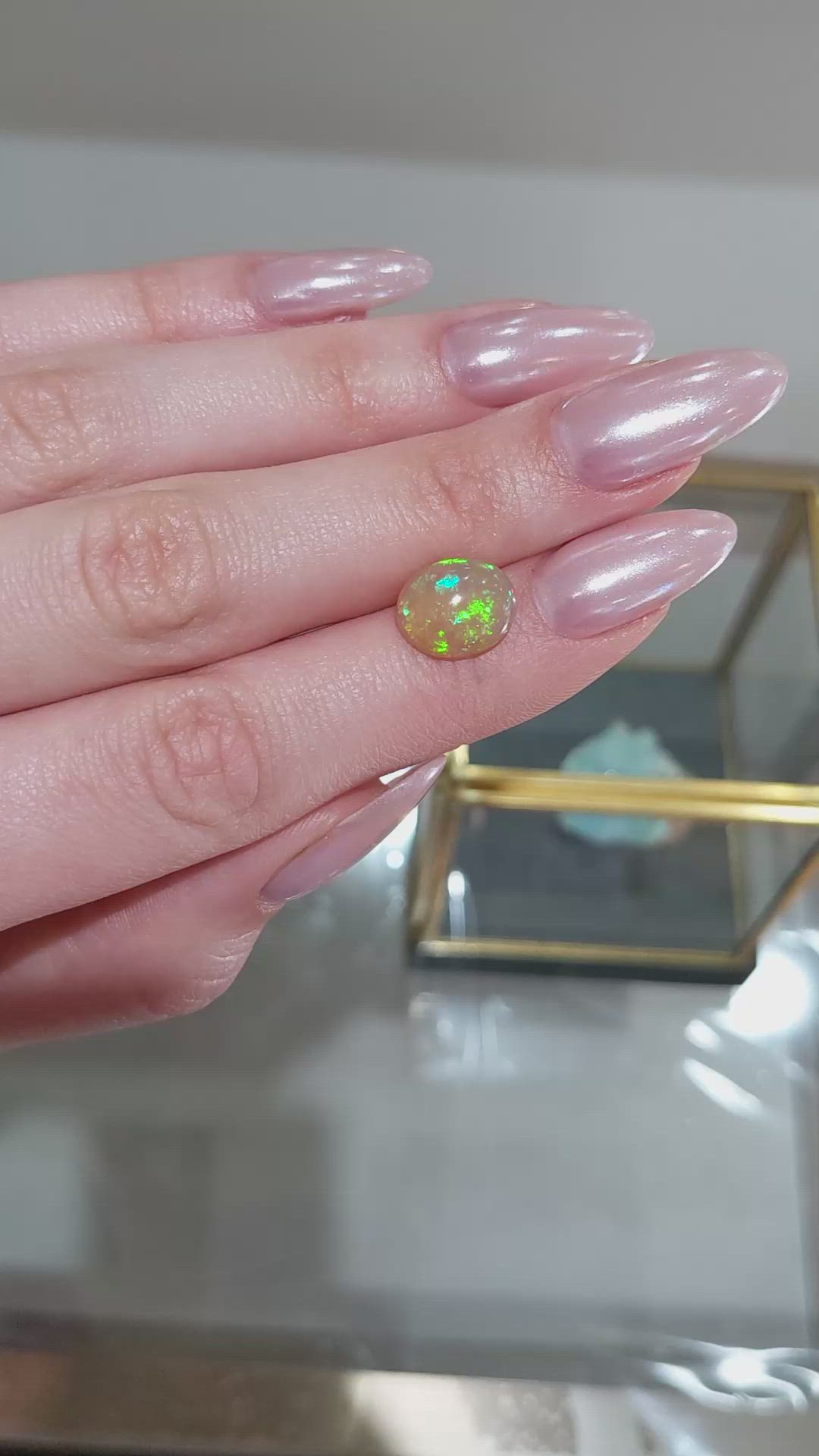 2.82 Ct. Cabochon Jelly Opal from Ethiopia Size Video