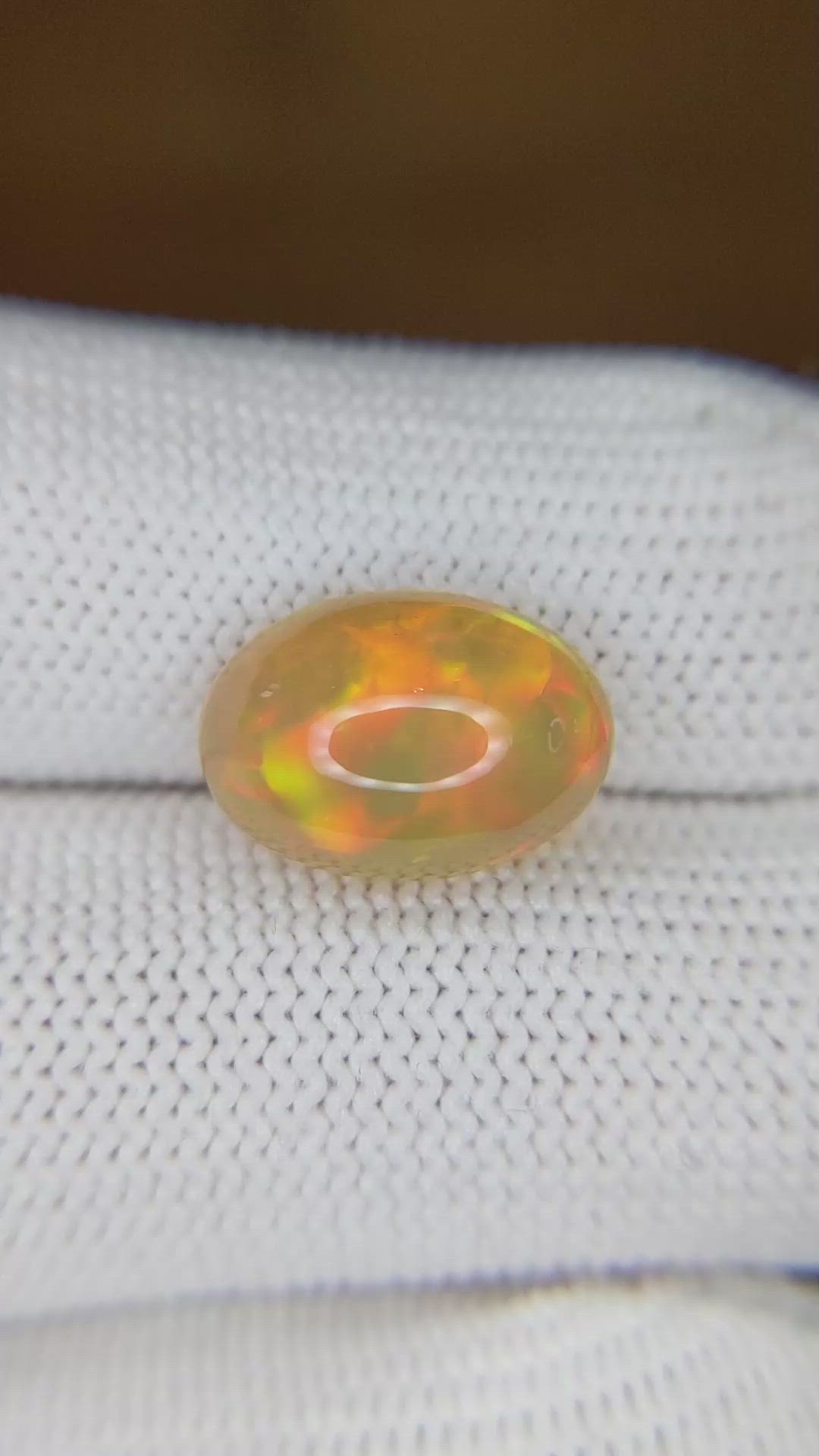 3.30 Ct. Cabochon Jelly Opal from Ethiopia Size Video