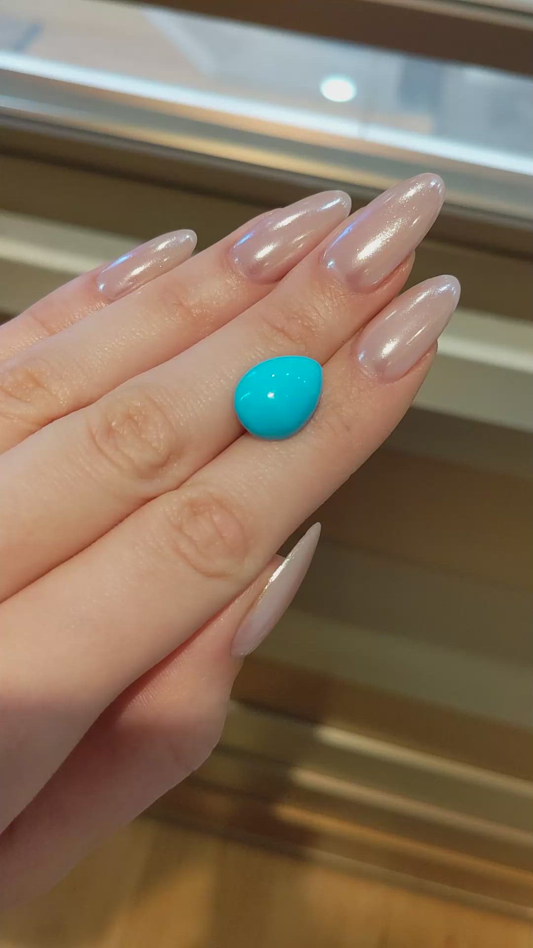 7.34 Ct. Cabochon Turquoise from USA Size Video