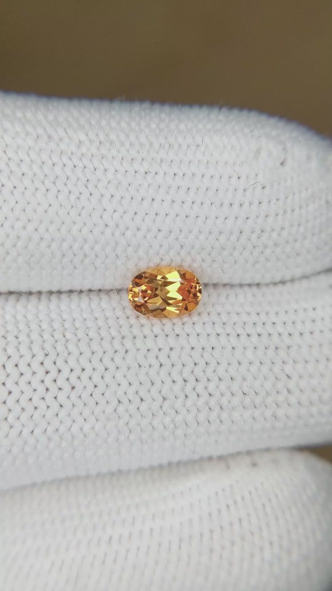 0.75 Ct. Spessartite Garnet from Ceylon (Sri Lanka) Size Video