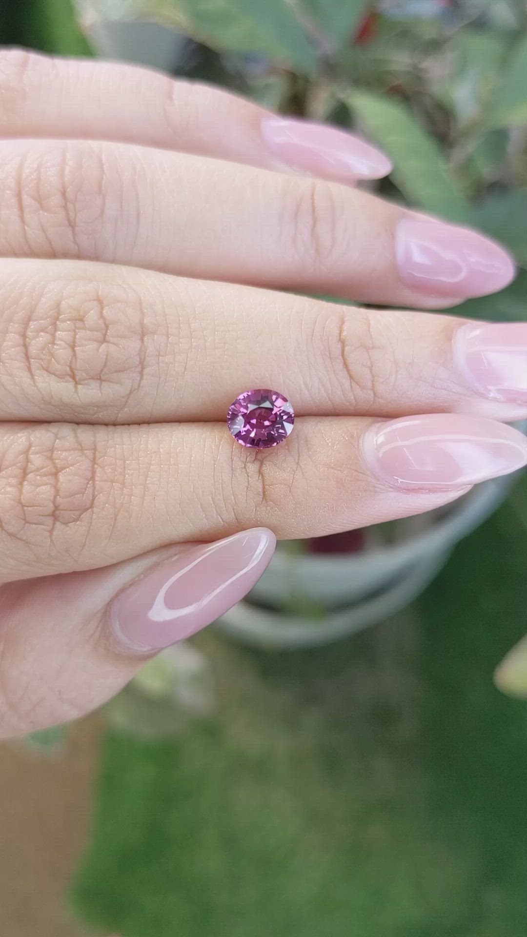 1.29 Ct. Rhodolite Garnet from Ceylon (Sri Lanka) Size Video