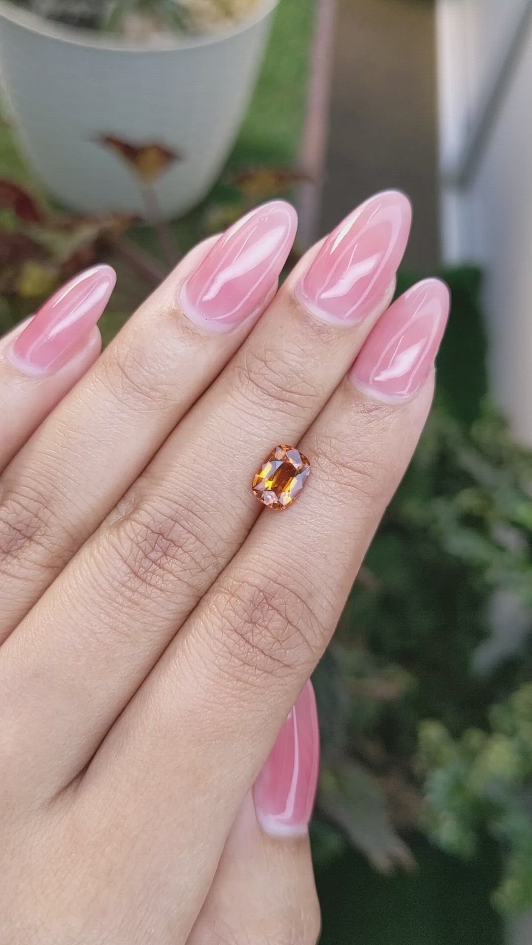 1.61 Ct. Hessonite Garnet from Madagascar Size Video