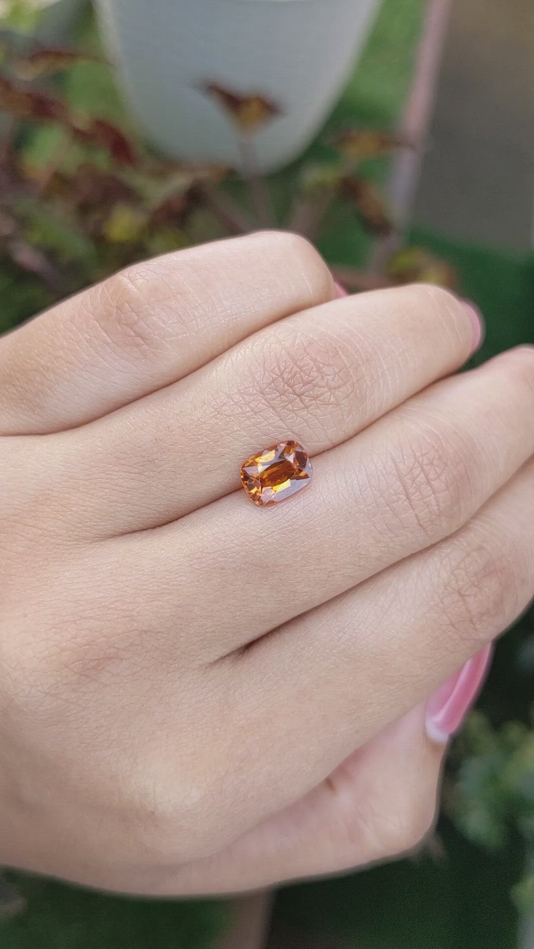 1.61 Ct. Hessonite Garnet from Madagascar Size Video