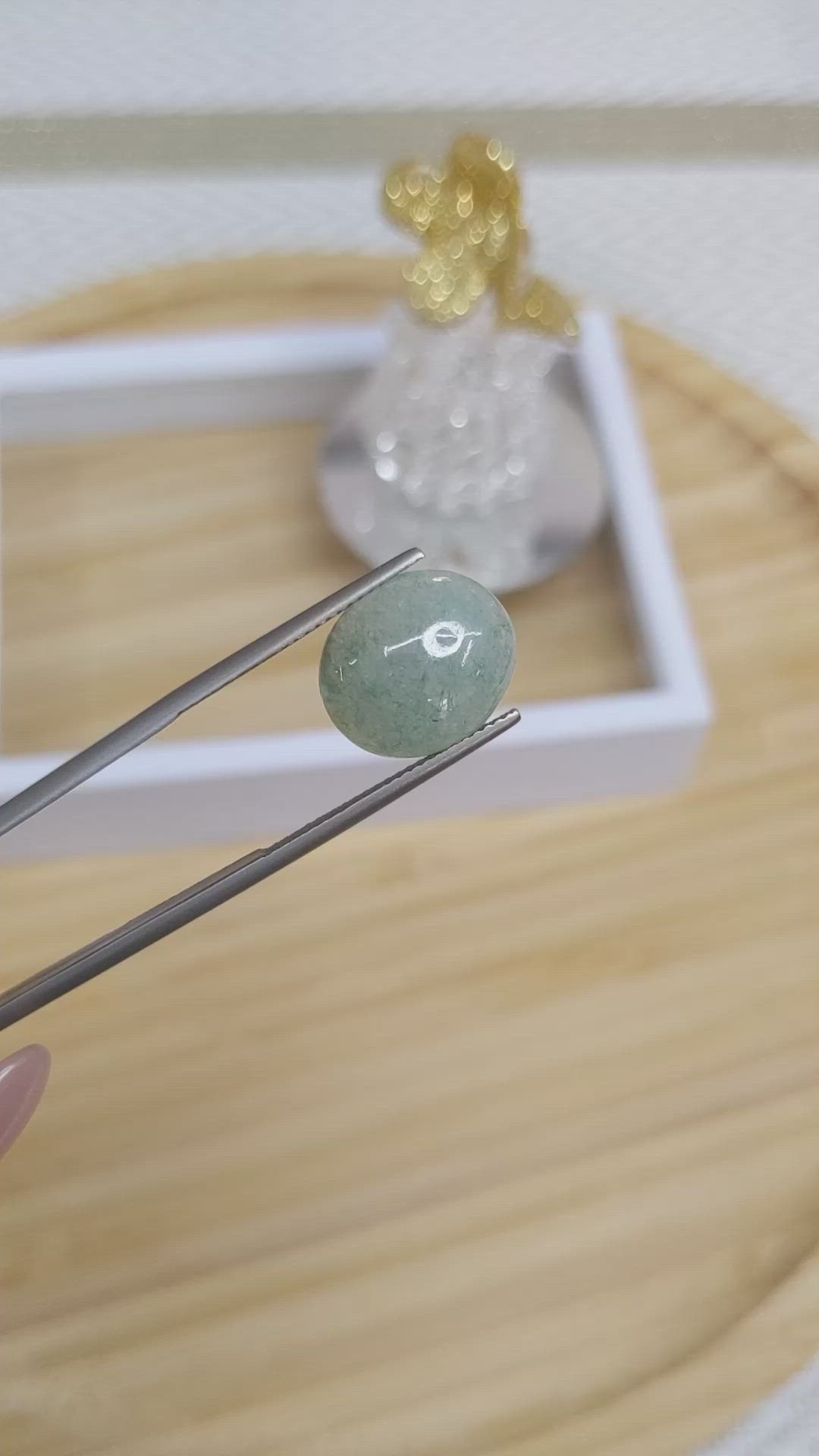 7.02 Ct. Cabochon Jade from Burma (Myanmar) Size Video