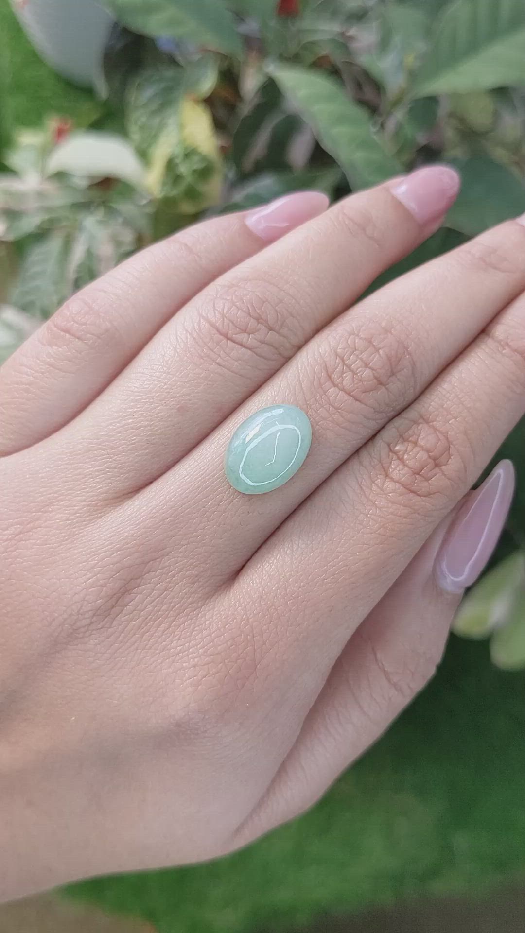 5.55 Ct. Cabochon Jade from Burma (Myanmar) Size Video