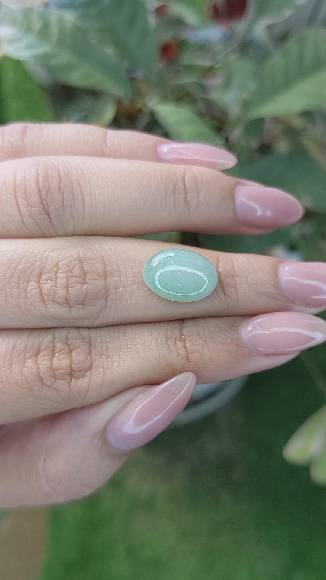 5.55 Ct. Cabochon Jade from Burma (Myanmar) Size Video