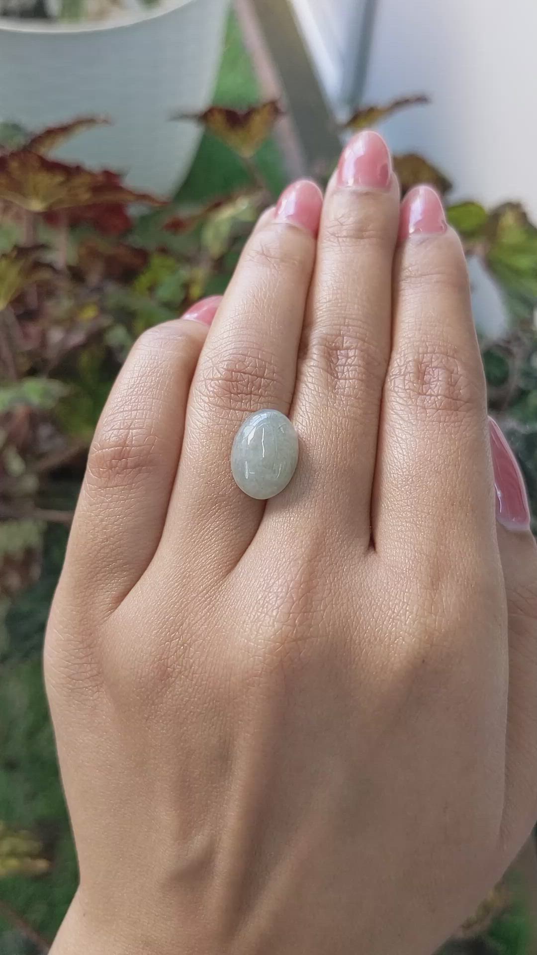 5.89 Ct. Cabochon Jade from Burma (Myanmar) Size Video