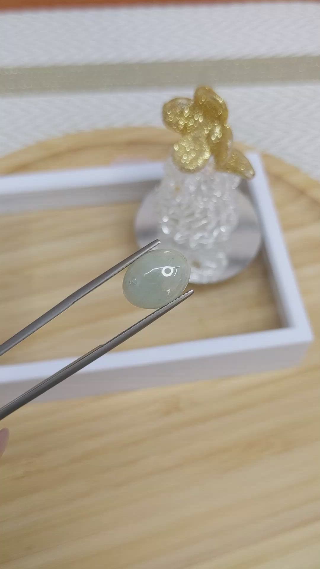 5.35 Ct. Cabochon Jade from Burma (Myanmar) Size Video