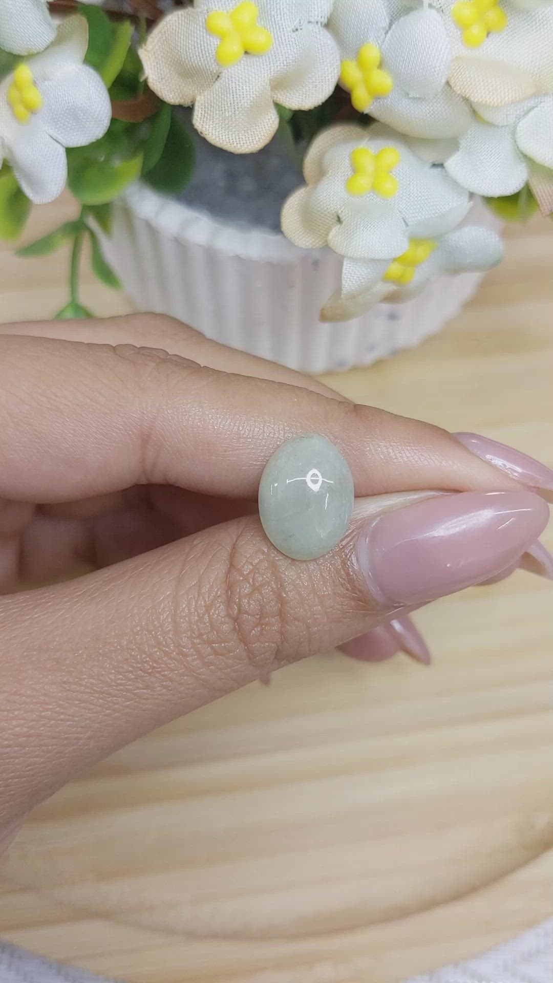 5.35 Ct. Cabochon Jade from Burma (Myanmar) Size Video