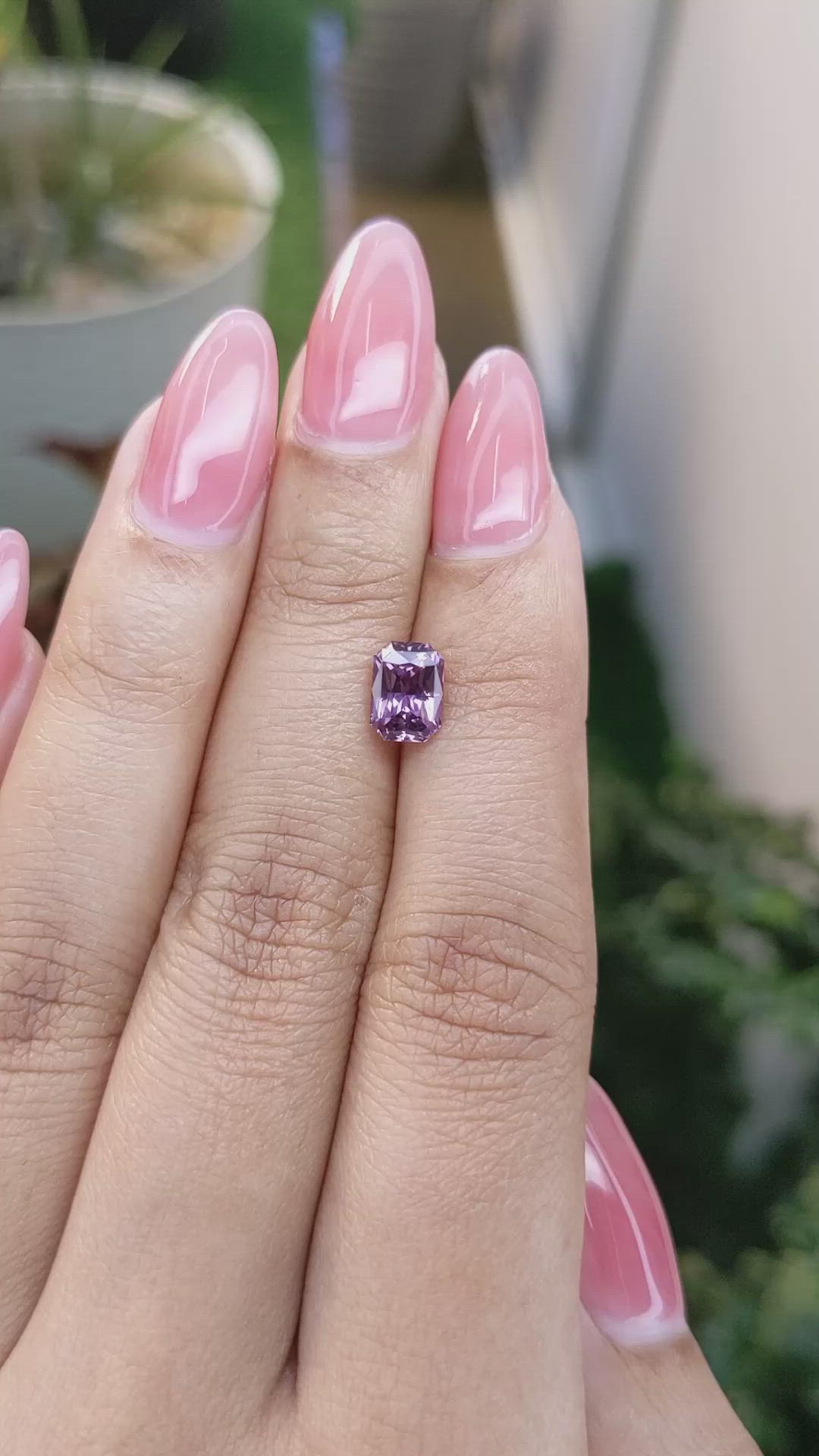 1.35 Ct. Pinkish Purple Spinel from Ceylon (Sri Lanka) Size Video