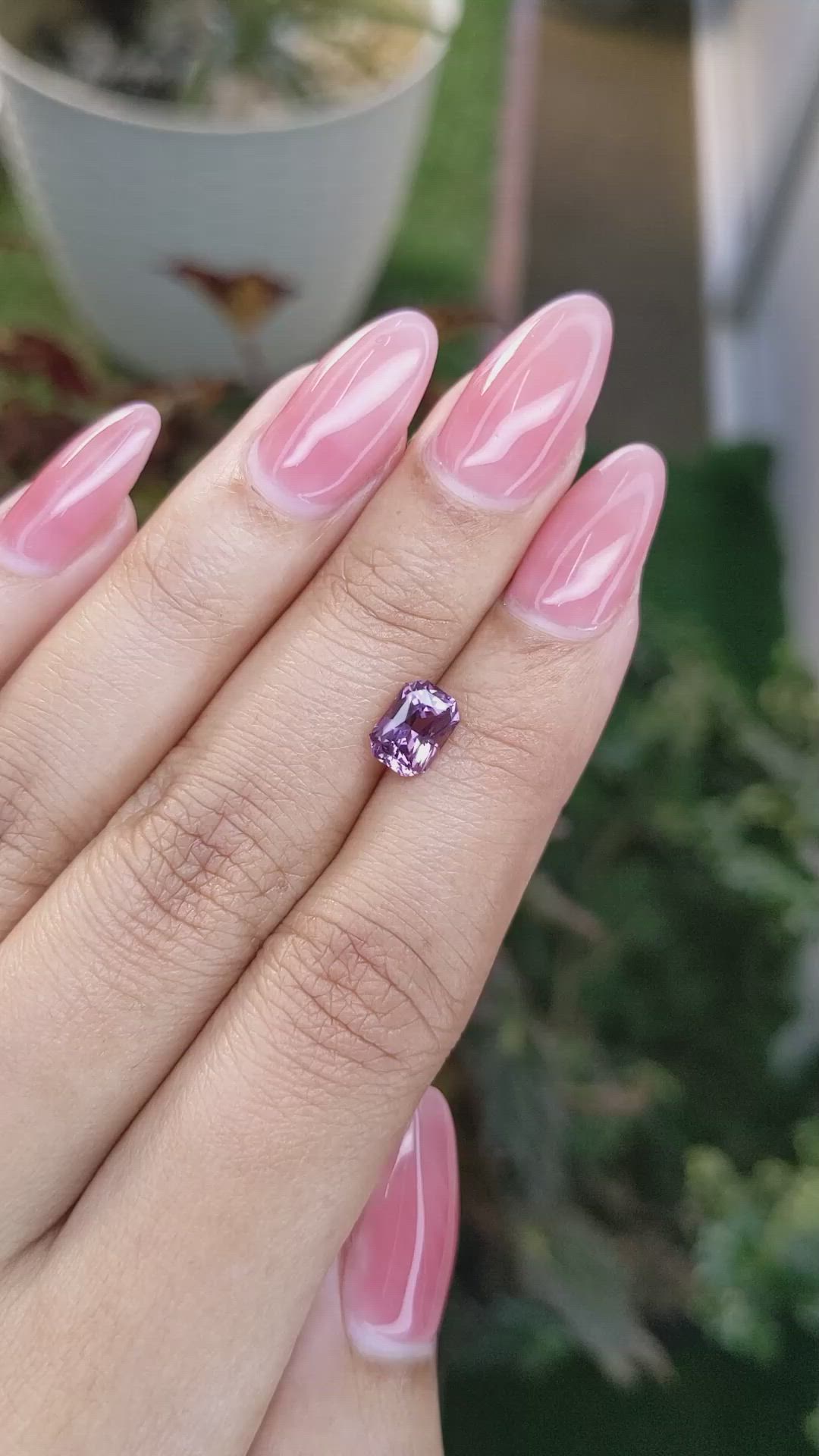 1.35 Ct. Pinkish Purple Spinel from Ceylon (Sri Lanka) Size Video