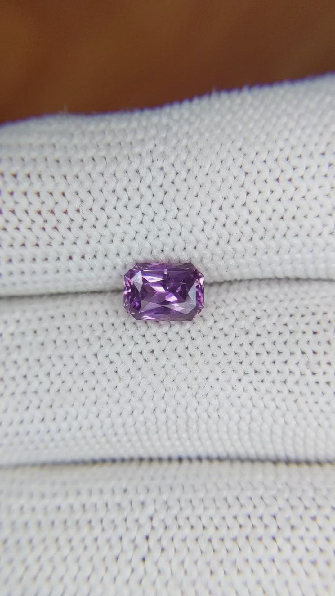 1.35 Ct. Pinkish Purple Spinel from Ceylon (Sri Lanka) Size Video