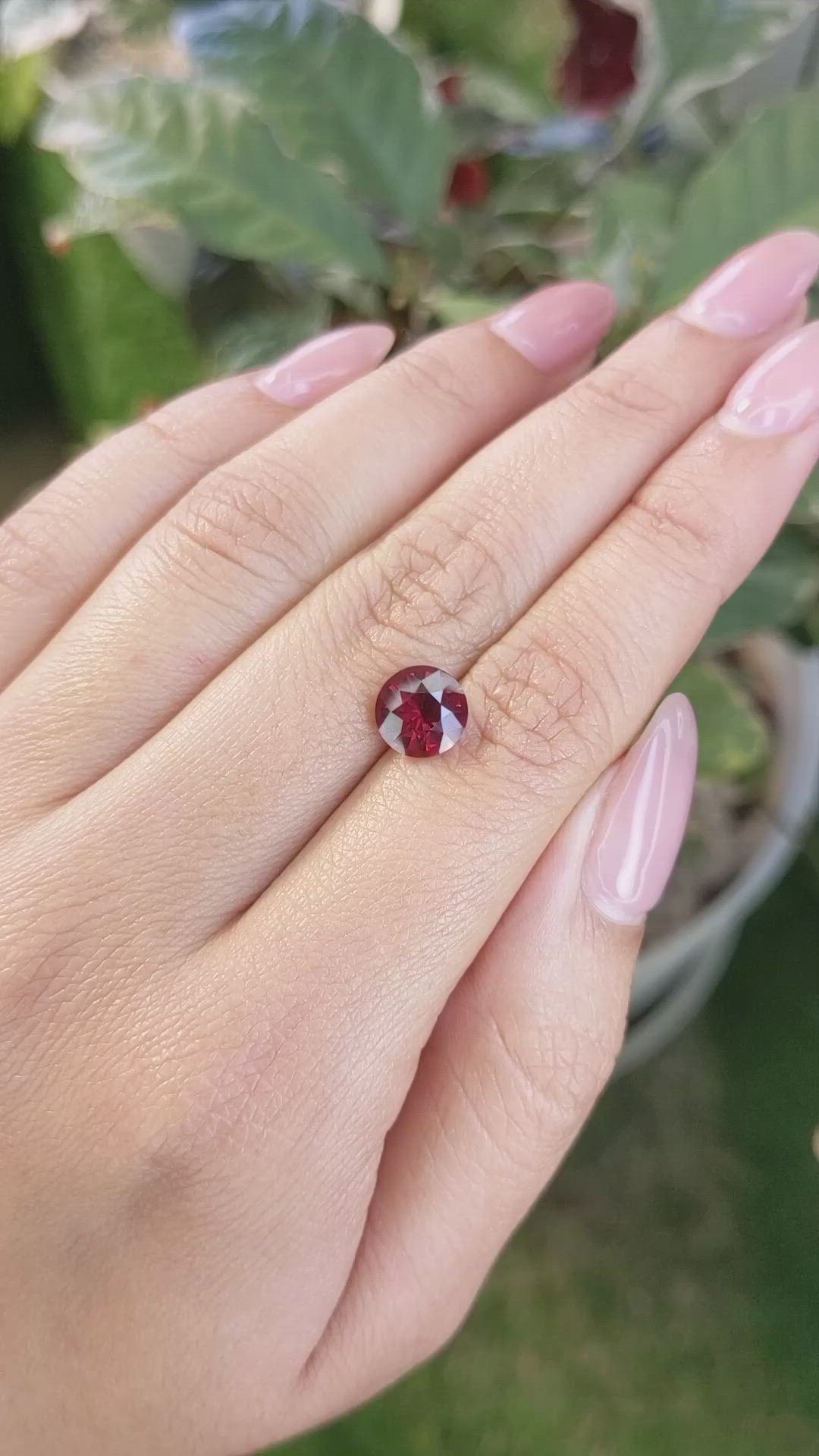 2.37 Ct. Garnet from Ceylon (Sri Lanka) Size Video