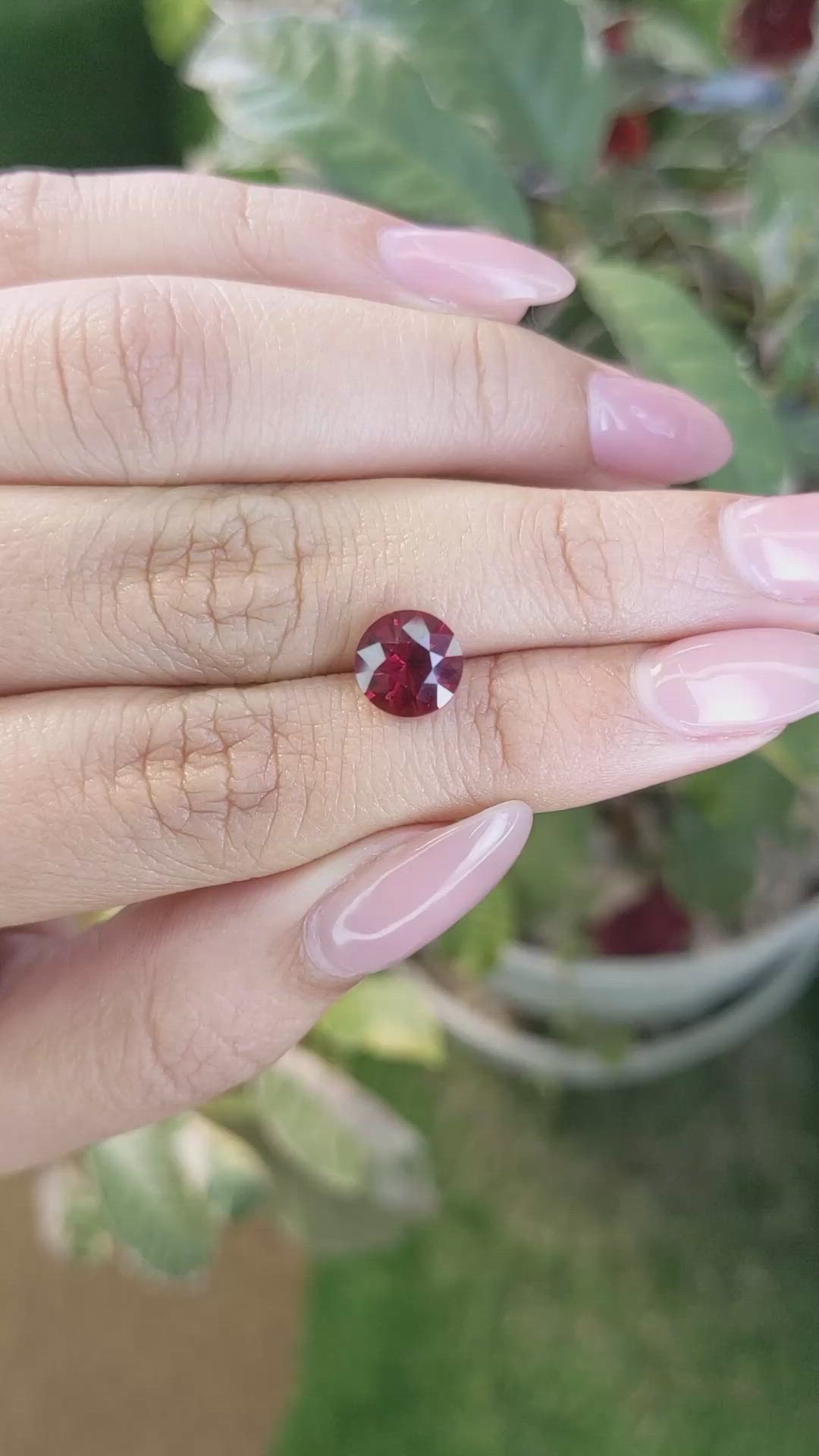 2.37 Ct. Garnet from Ceylon (Sri Lanka) Size Video