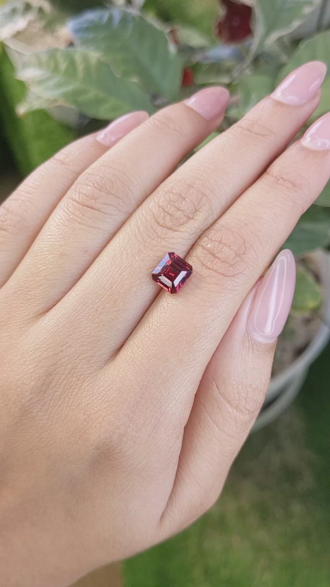 2.41 Ct. Garnet from Ceylon (Sri Lanka) Size Video