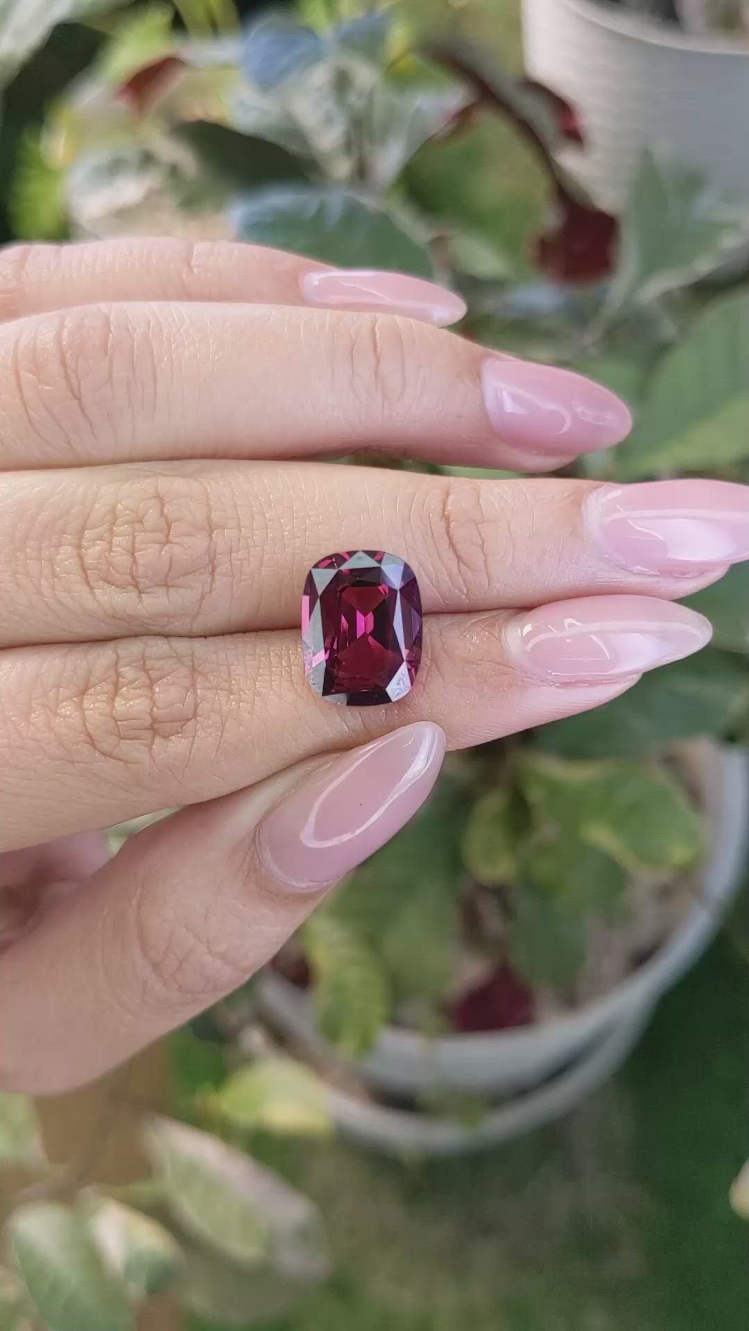 7.25 Ct. Garnet from Ceylon (Sri Lanka) Size Video