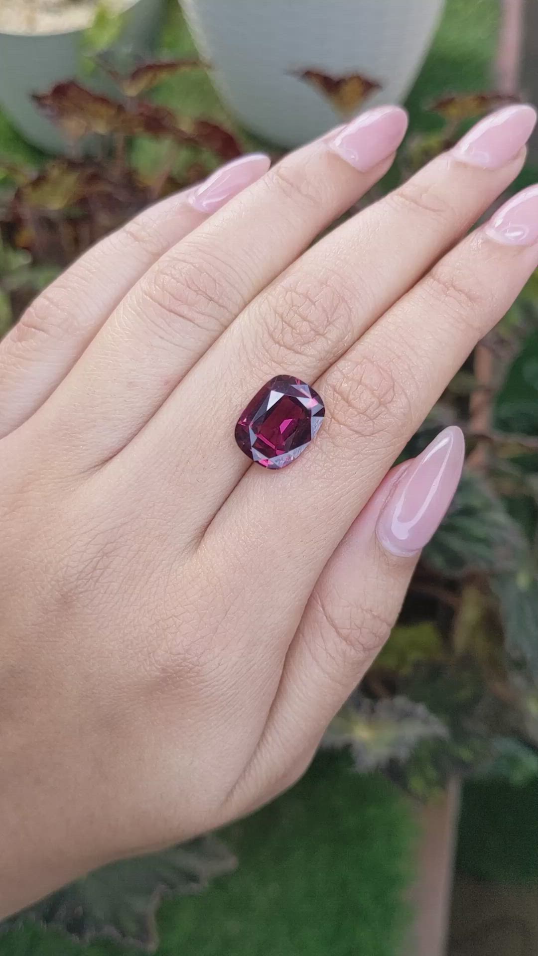 7.25 Ct. Garnet from Ceylon (Sri Lanka) Size Video