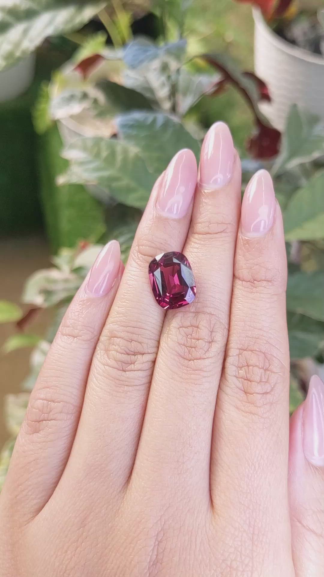 7.25 Ct. Garnet from Ceylon (Sri Lanka) Size Video