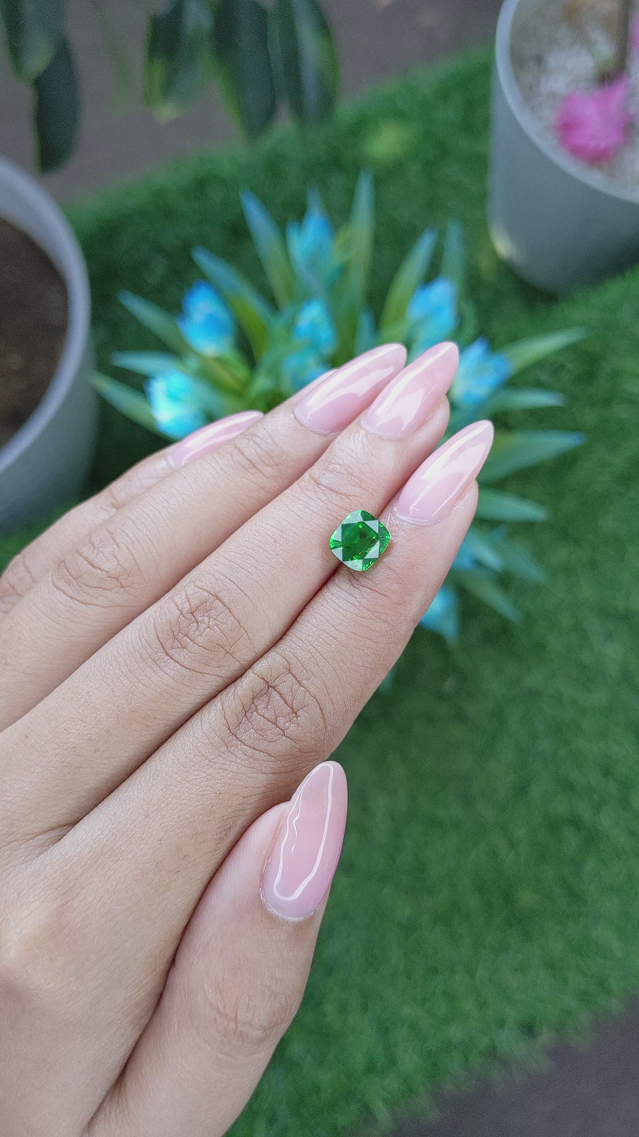 2.43 Ct. Tsavorite Garnet from Tanzania Size Video