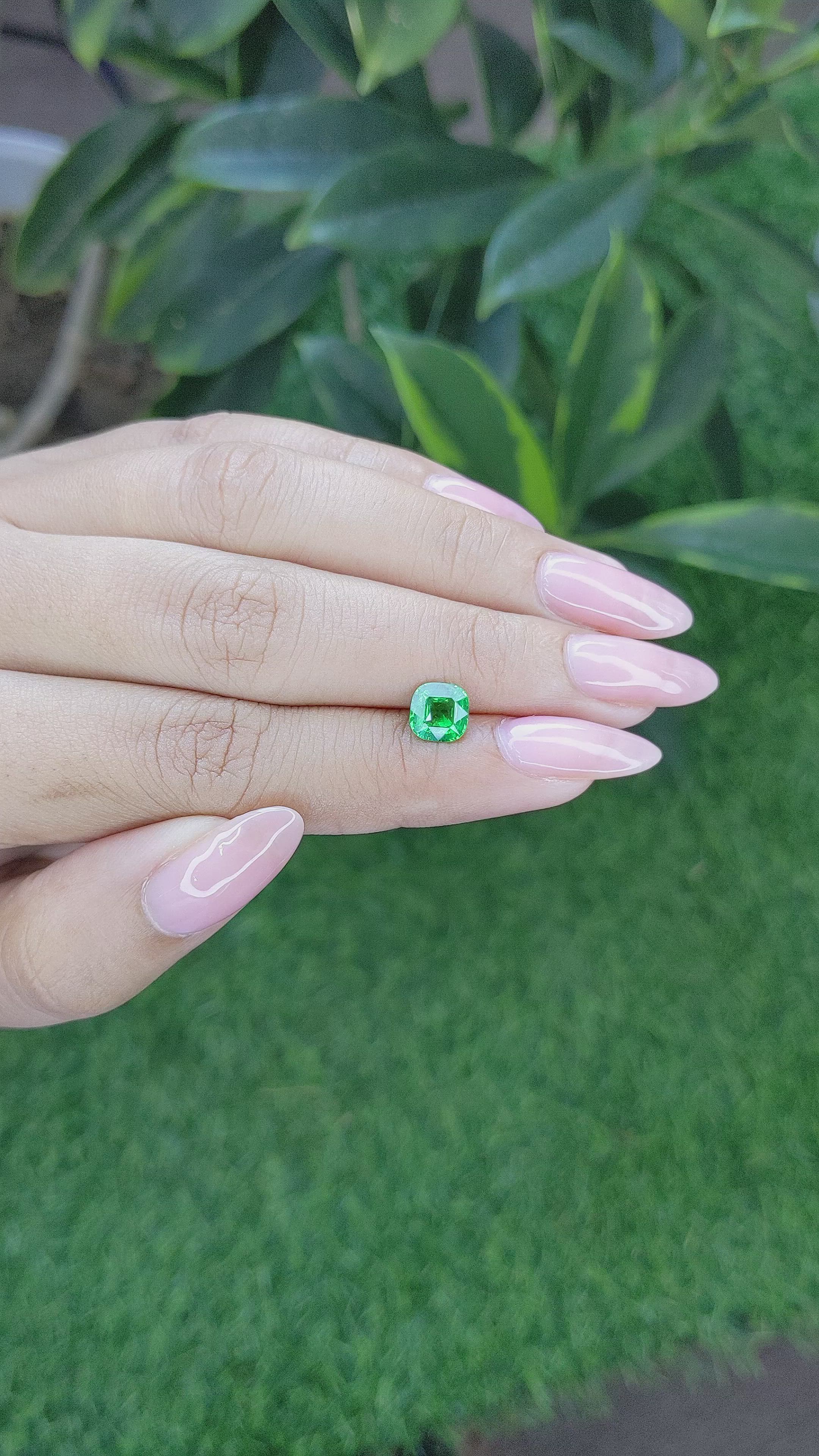 1.30 Ct. Tsavorite Garnet from Tanzania Size Video
