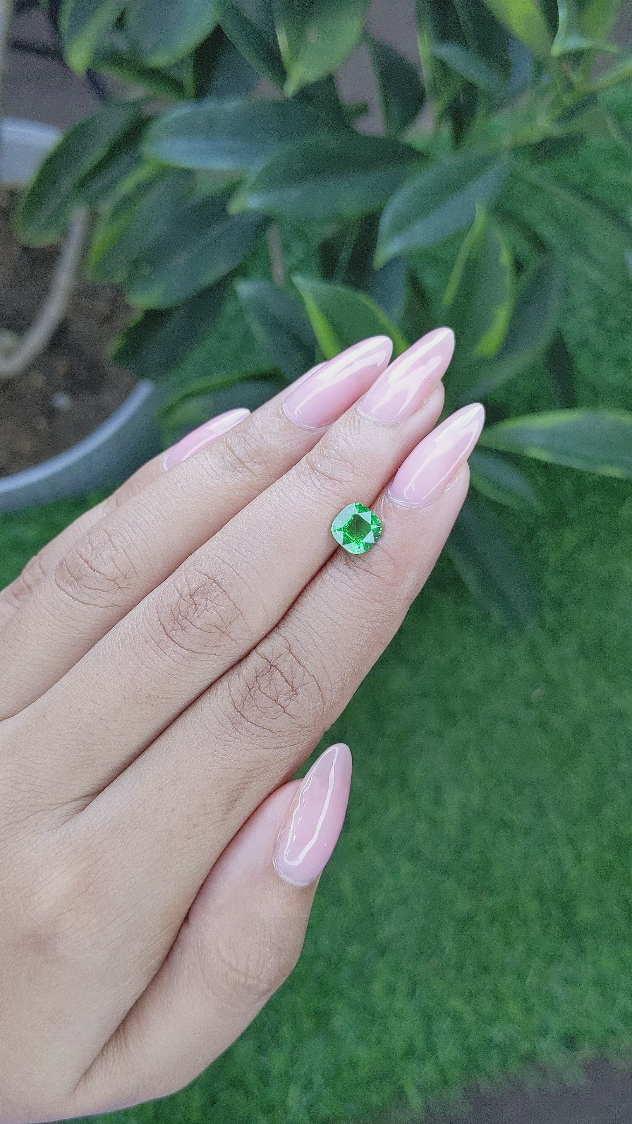 1.30 Ct. Tsavorite Garnet from Tanzania Size Video