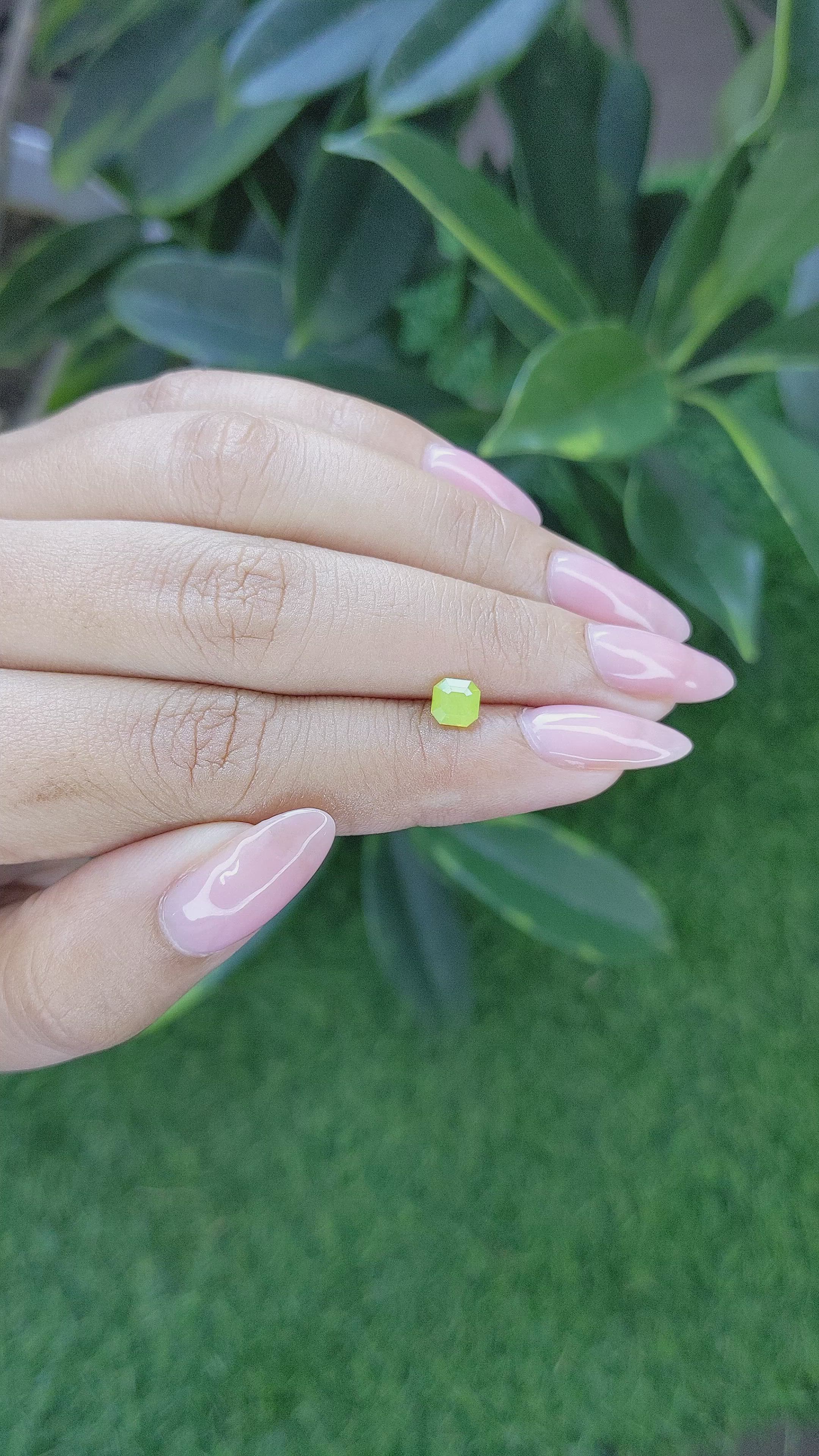 0.81 Ct. Yellowish Green Chrysoberyl from Tanzania Size Video