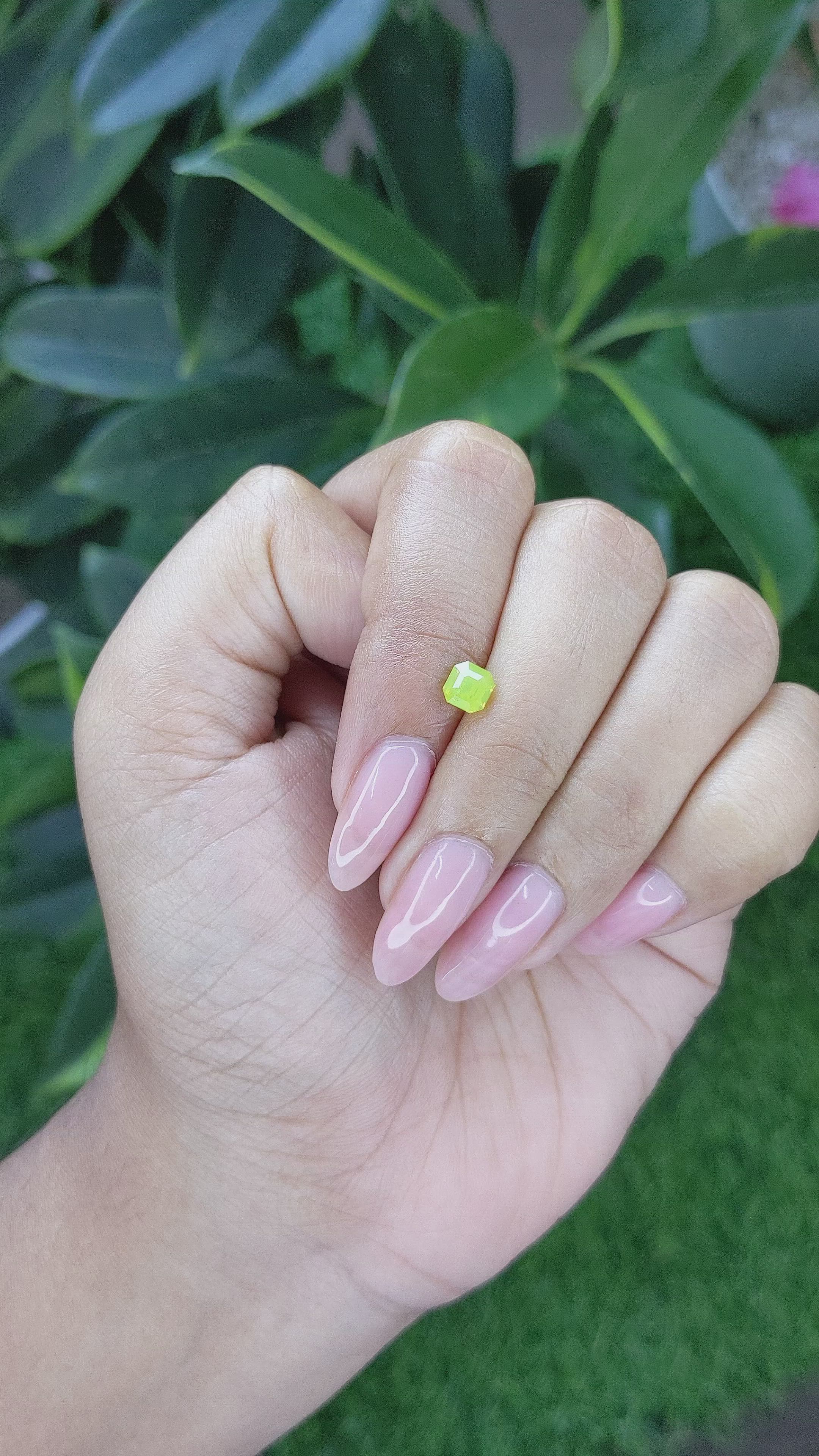 0.81 Ct. Yellowish Green Chrysoberyl from Tanzania Size Video