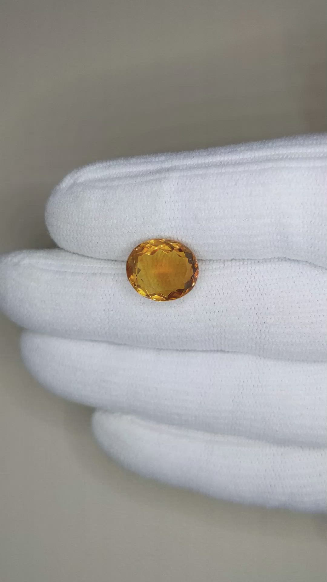 6.05 Ct. Citrine from Brazil Size Video