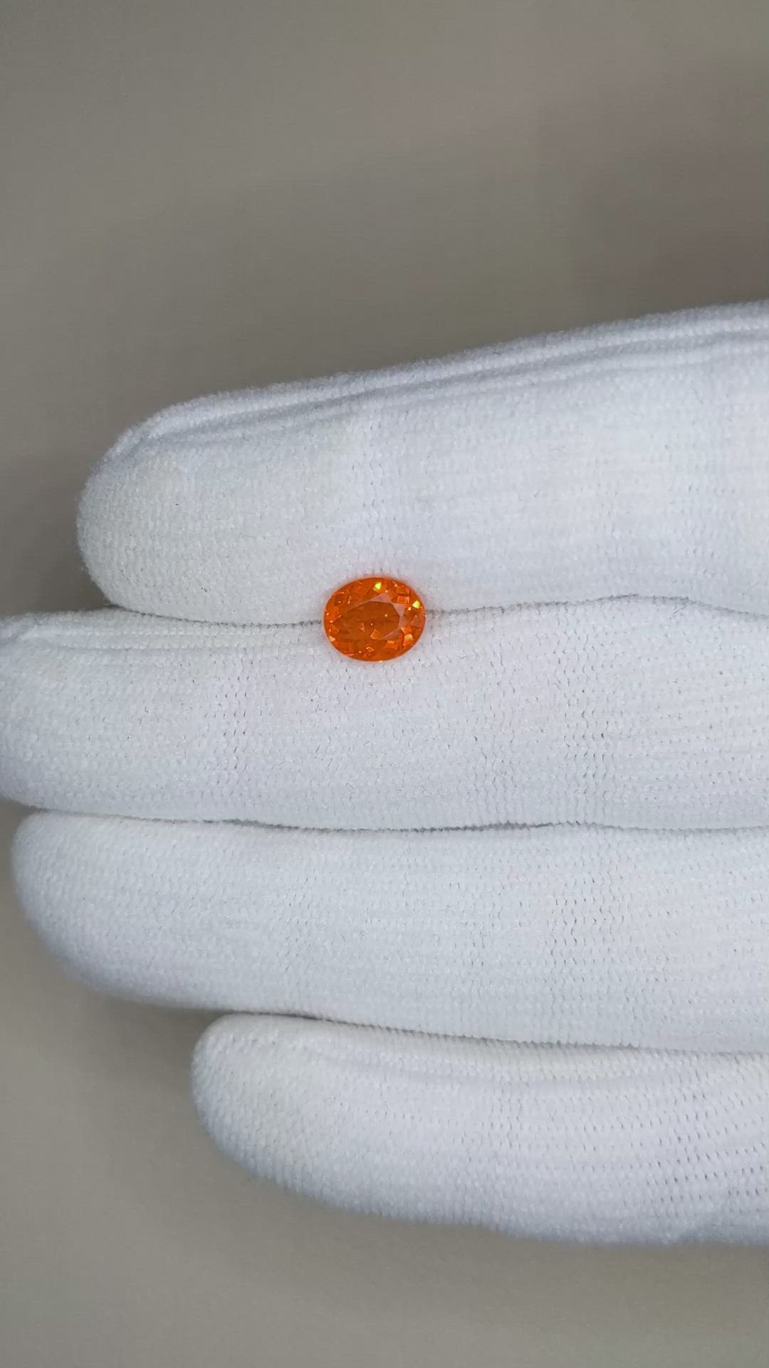 0.84 Ct. Fire Opal from Mexico Size Video