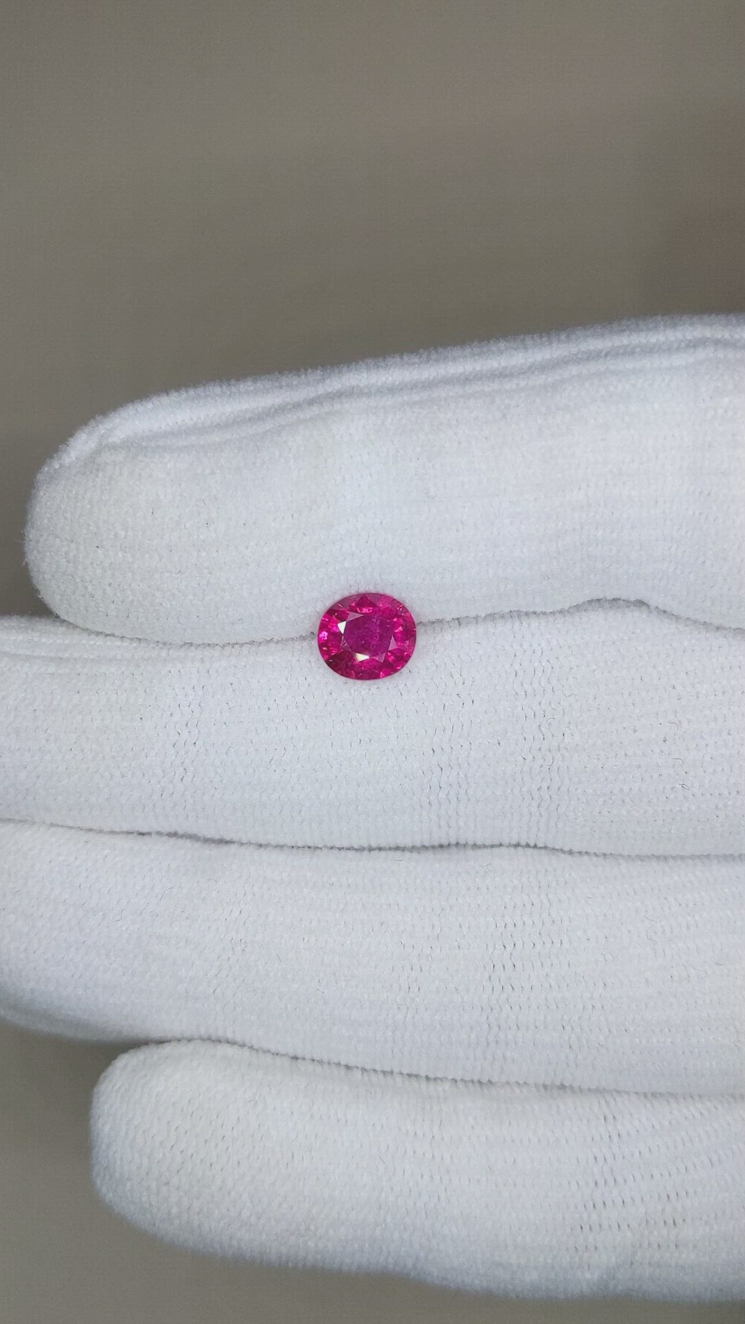 0.97 Ct. Rubellite Tourmaline from Brazil Size Video