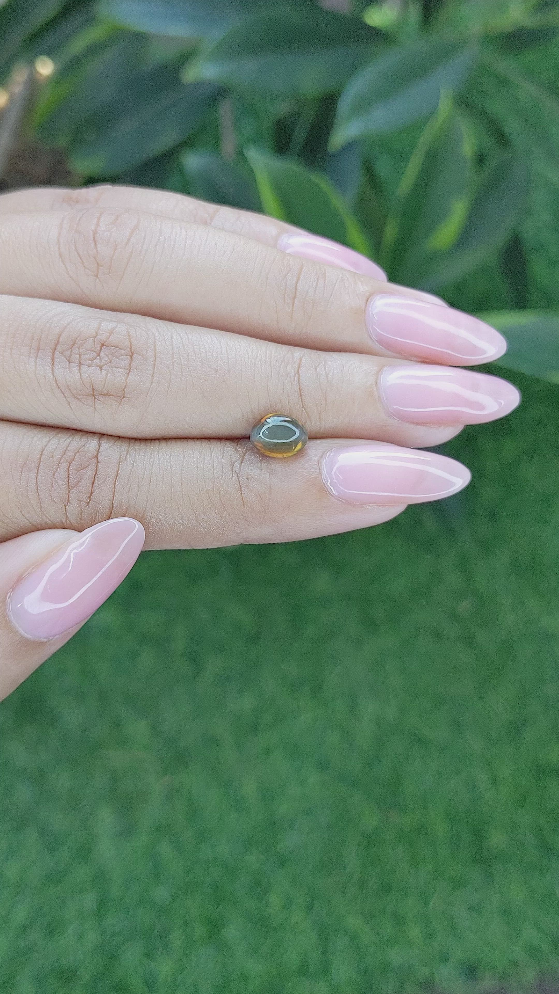 1.65 Ct. Cabochon Chrysoberyl from Tanzania Size Video