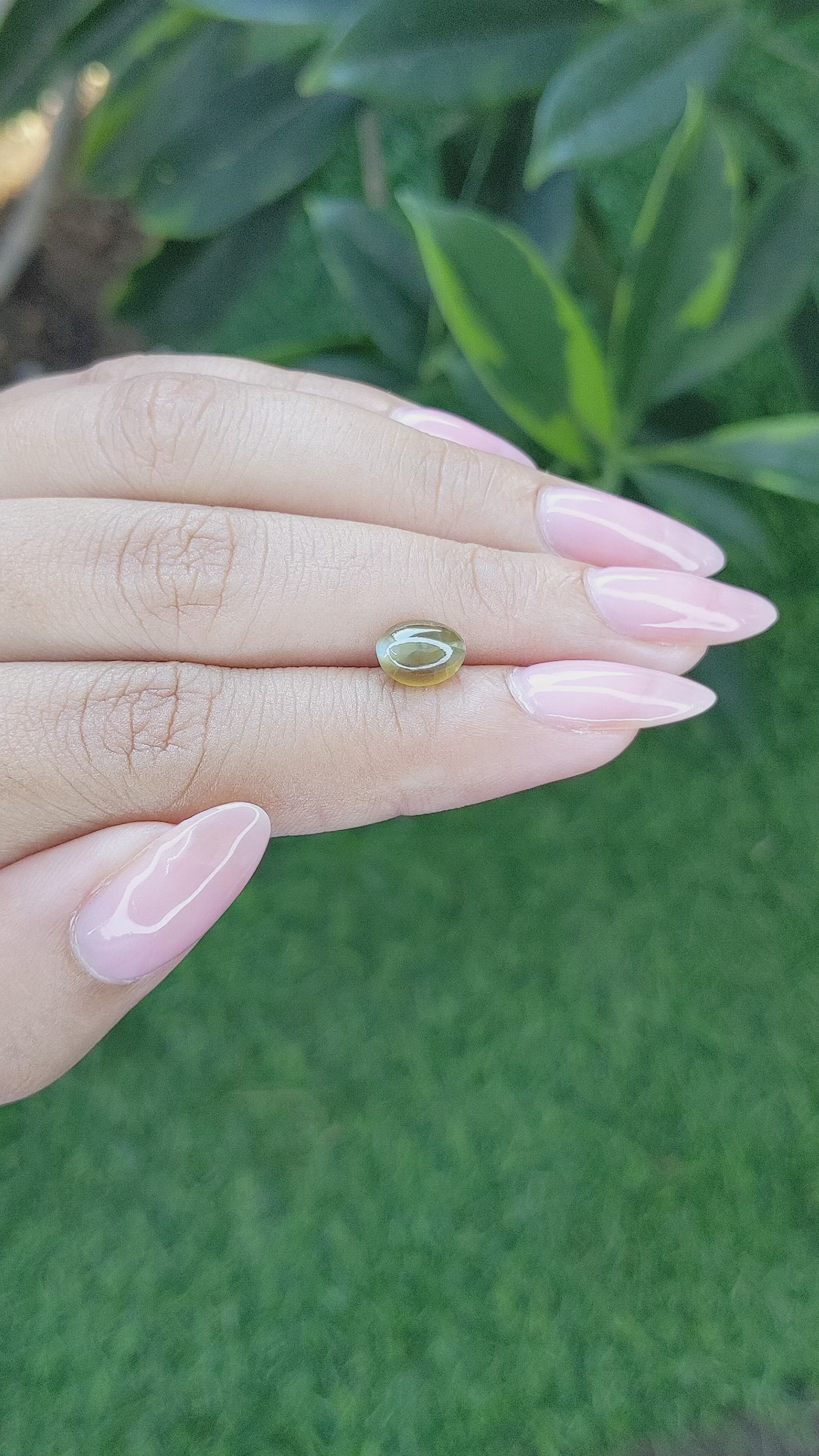 1.99 Ct. Cabochon Chrysoberyl from Tanzania Size Video