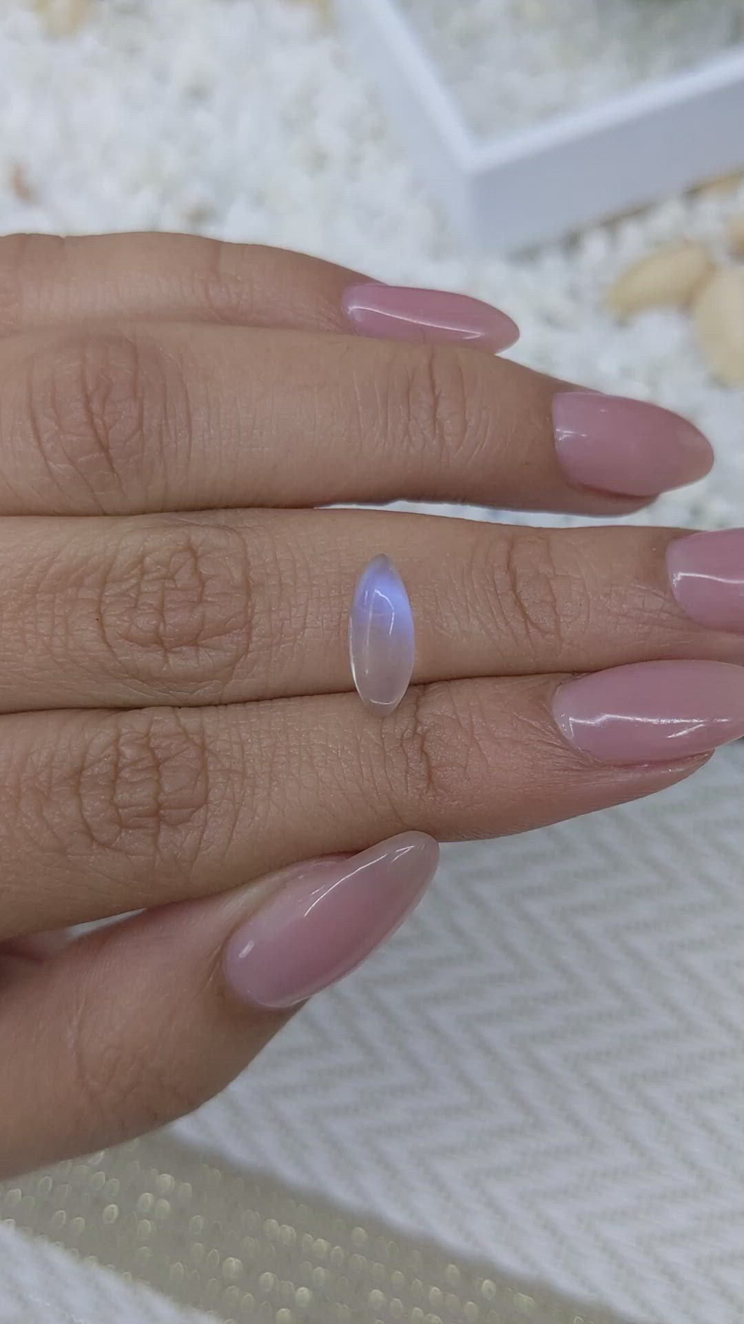 2.20 Ct. Cabochon Moonstone from Ceylon (Sri Lanka) Size Video