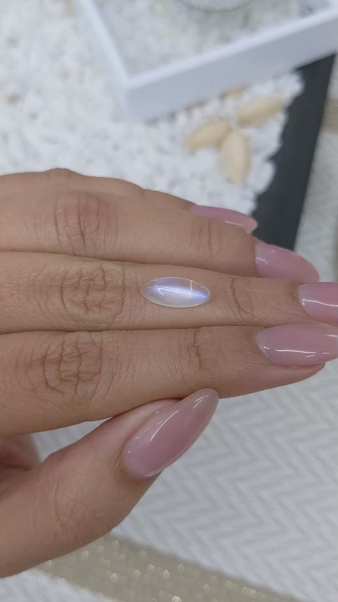 2.05 Ct. Cabochon Moonstone from Ceylon (Sri Lanka) Size Video