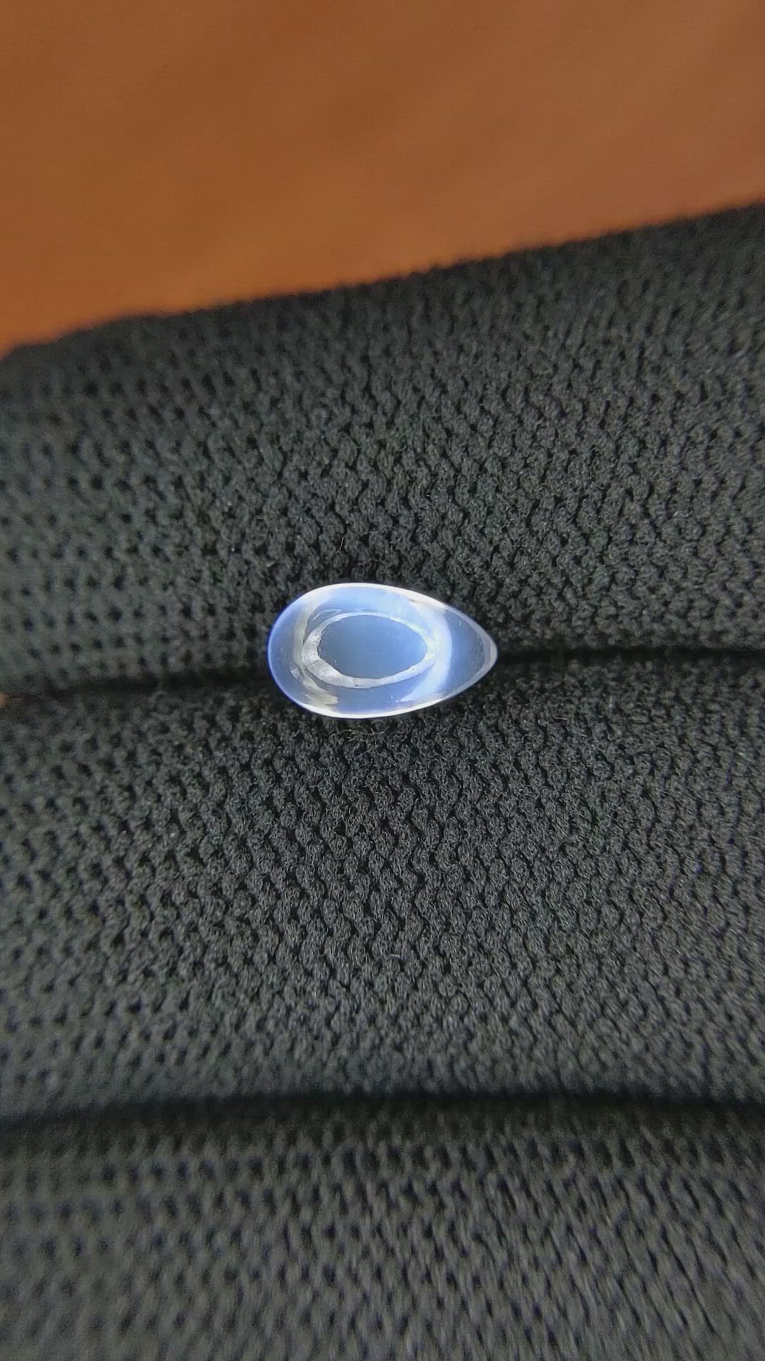 1.45 Ct. Blue Flash Cabochon Moonstone from Ceylon (Sri Lanka) Size Video