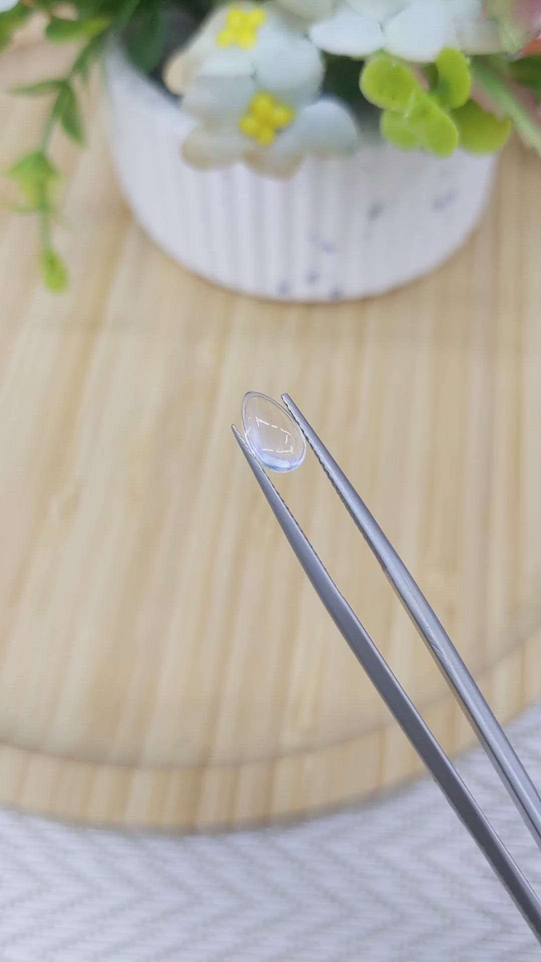 1.45 Ct. Blue Flash Cabochon Moonstone from Ceylon (Sri Lanka) Size Video