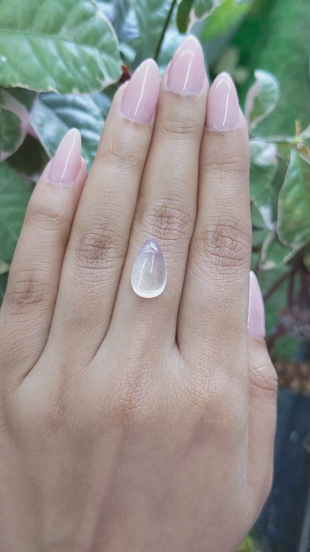 6.07 Ct. Cabochon Moonstone from Ceylon (Sri Lanka) Size Video