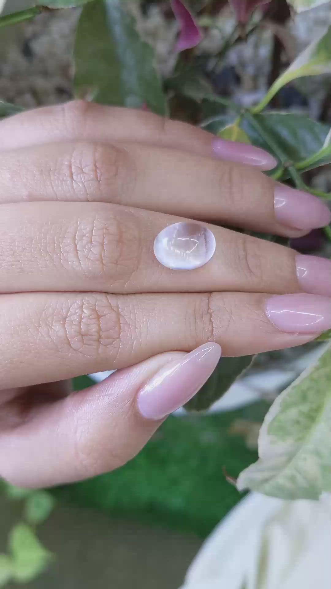 5.20 Ct. Blue Flash Cabochon Moonstone from Ceylon (Sri Lanka) Size Video