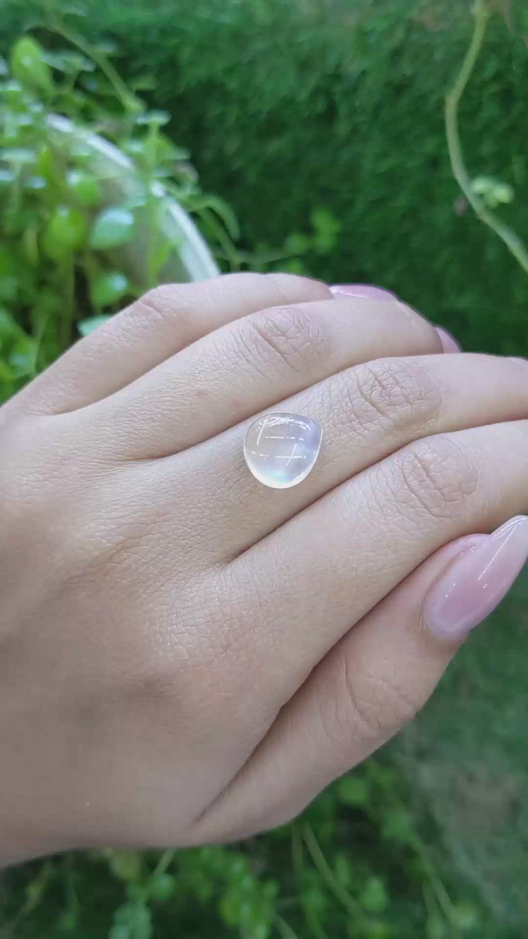 6.33 Ct. Cabochon Moonstone from Ceylon (Sri Lanka) Size Video