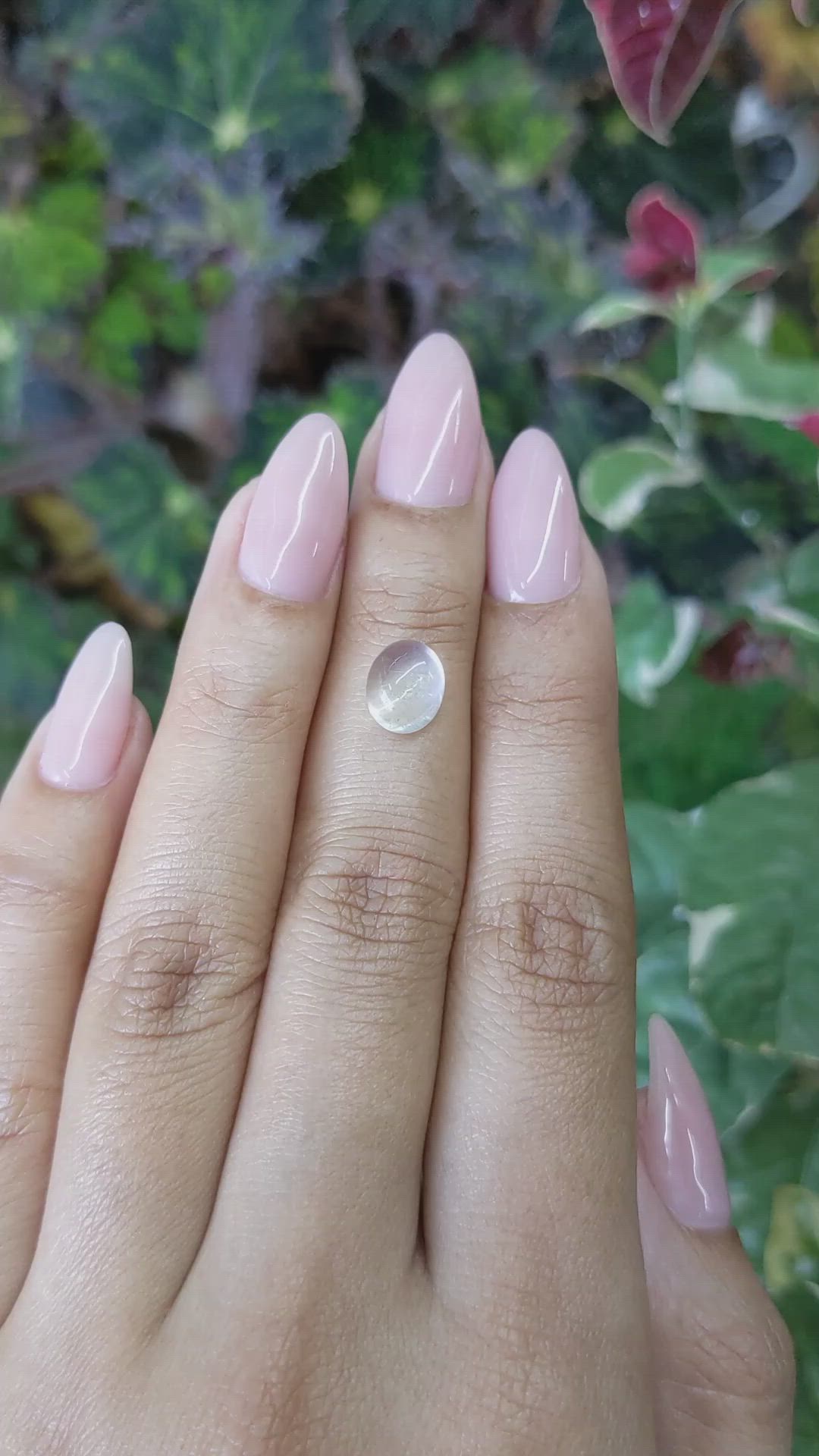 2.15 Ct. Cabochon Moonstone from Ceylon (Sri Lanka) Size Video