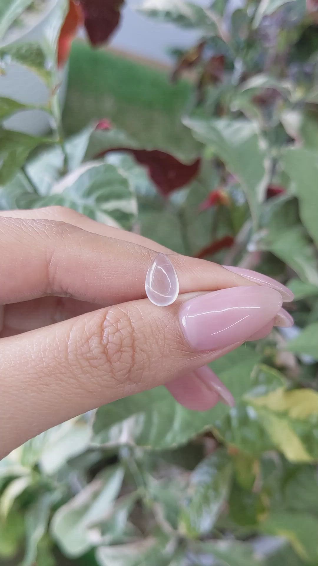 2.33 Ct. Blue Flash Cabochon Moonstone from Ceylon (Sri Lanka) Size Video